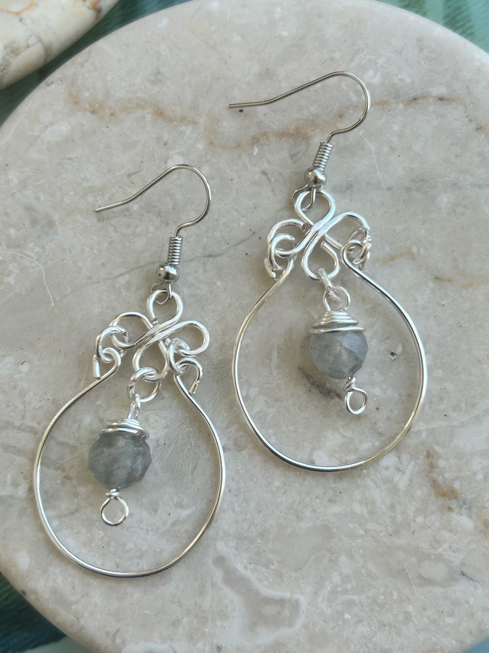 Artisan Silver and Laborite Gray Faceted Gem Stone